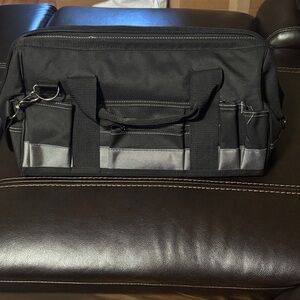 Black multi use Bag Carry on, construction plumbing tool bag, tactical bag, work
